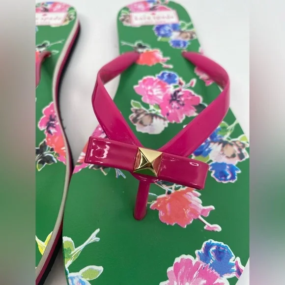 Kate Spade NWOT or Box Summer Nadine Spring Blooms Print Flip Flops - Picture 3 of 8